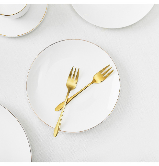 Dezertní talíř AURO se zlatým okrajem 992005