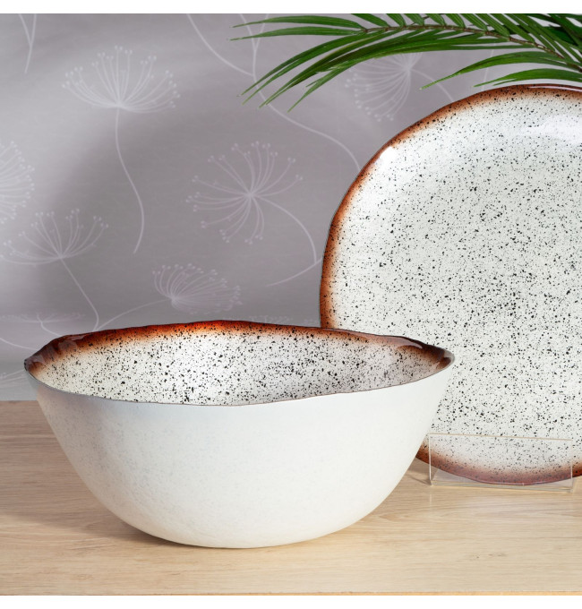 Dekorační miska SEVILLE 2 krémová / hnědá