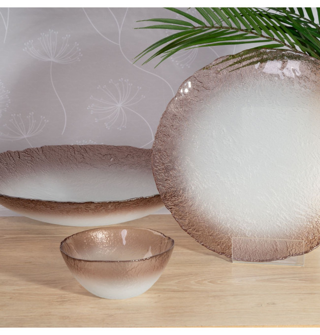 Dekorační miska SEVILLE 2 krémová / hnědá