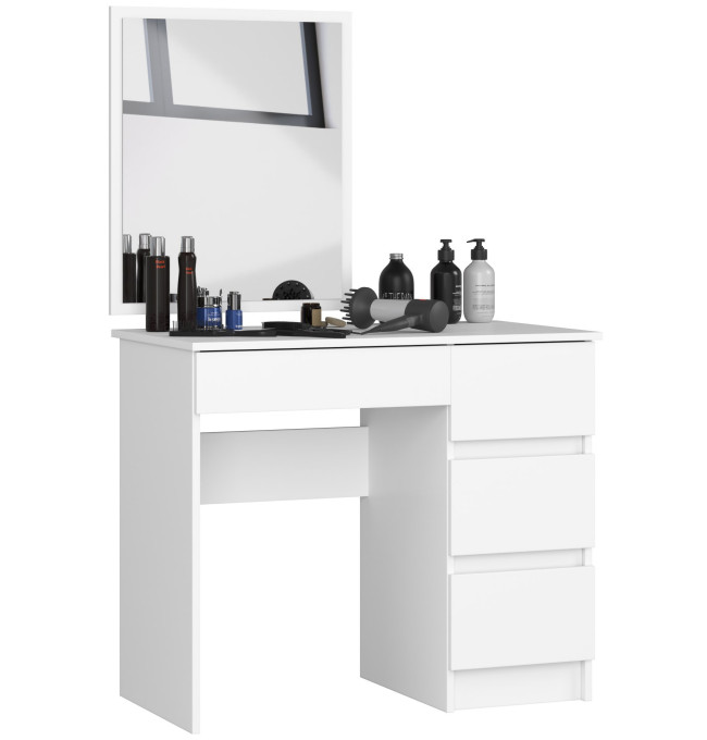 Toaletní stolek se zrcadlem T-6/SL 500x600 pravý, bílý