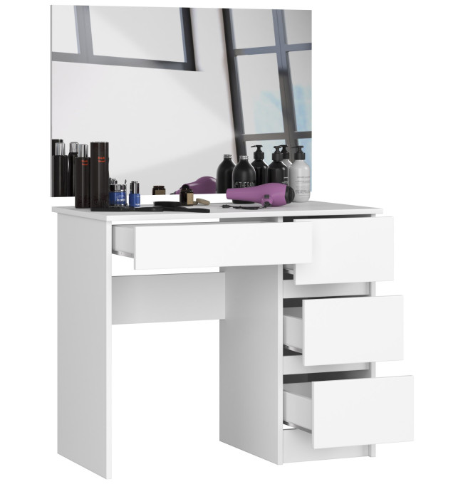 Toaletní stolek se zrcadlem T-6/SL 900x600 pravý, bílý