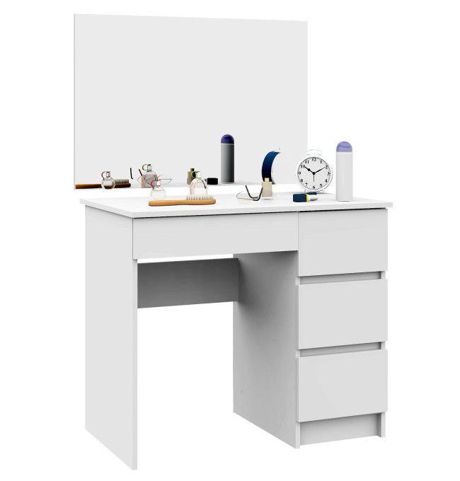 Toaletní stolek se zrcadlem T-6/SL 900x600 pravý, bílý