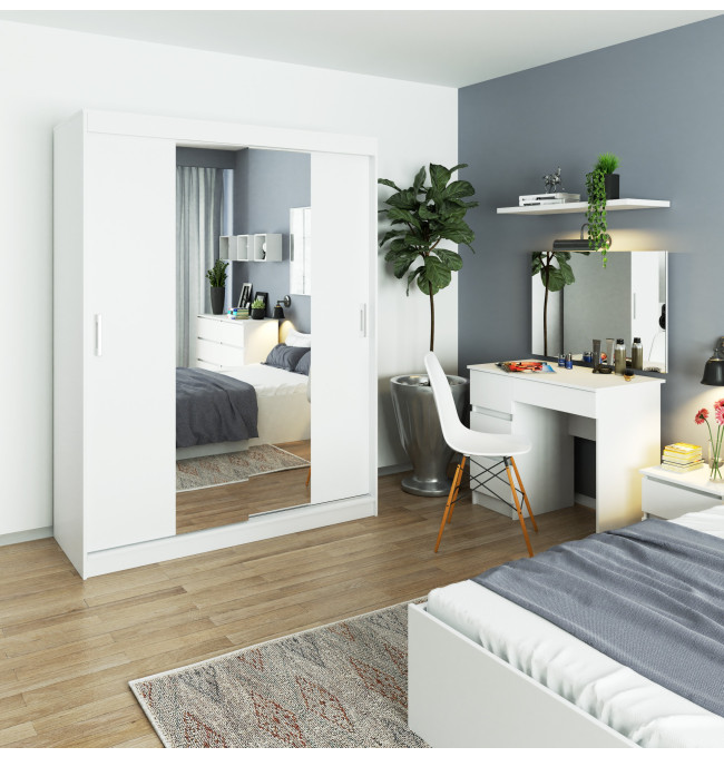 Toaletní stolek se zrcadlem T-6/SL 900x600 pravý, bílý