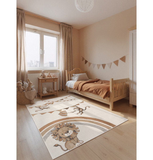 Koberec Villeroy & Boch BOHO KIDS Roar like a Lion Rainbow Party krémový