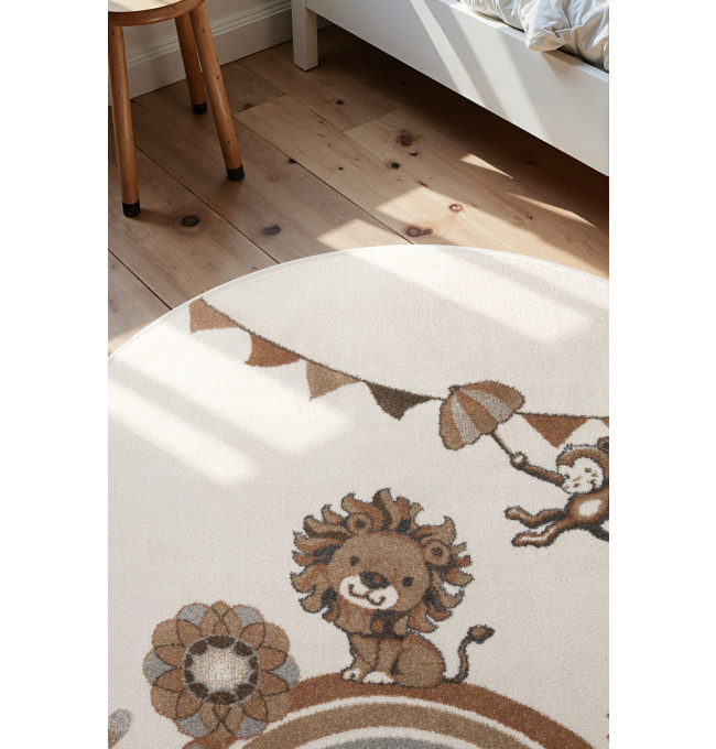 Koberec Villeroy & Boch BOHO KIDS Roar like a Lion krémový kruh