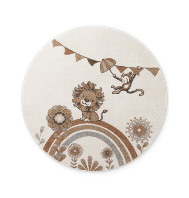 Koberec Villeroy & Boch BOHO KIDS Roar like a Lion krémový kruh