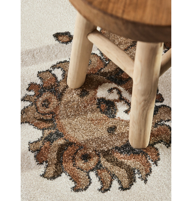Koberec Villeroy & Boch BOHO KIDS Roar like a Lion krémový kruh