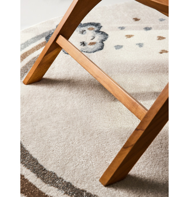 Koberec Villeroy & Boch BOHO KIDS Round Walk like an Elephant Rainbow krémový kruh