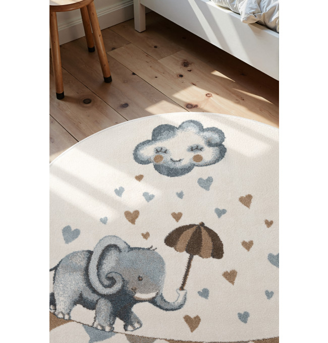 Koberec Villeroy & Boch BOHO KIDS Round Walk like an Elephant Rainy krémový kruh