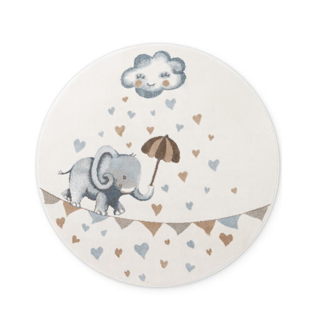 Koberec Villeroy & Boch BOHO KIDS Round Walk like an Elephant Rainy krémový kruh