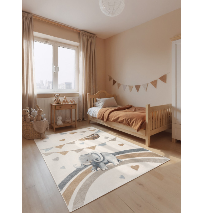 Koberec Villeroy & Boch BOHO KIDS Walk like an Elephant Rainbow Party krémový