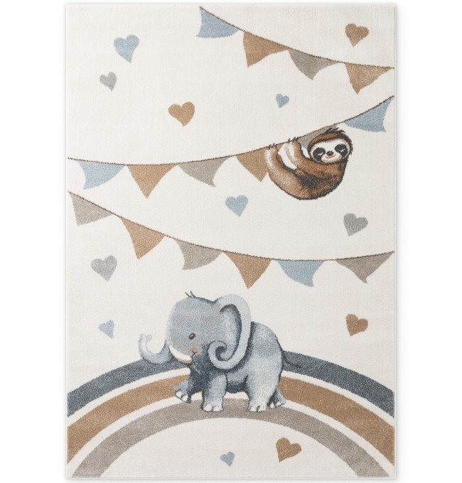 Koberec Villeroy & Boch BOHO KIDS Walk like an Elephant Rainbow Party krémový