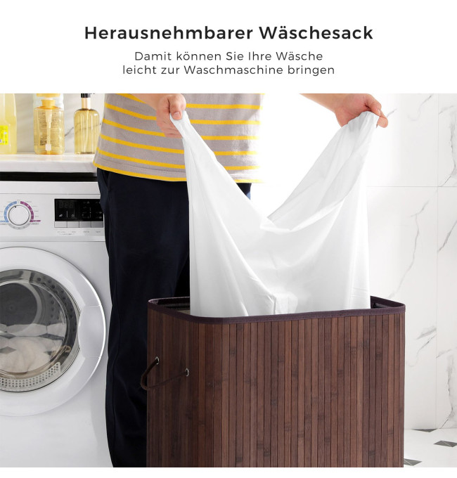 Bambusový koš na prádlo 100L LCB063K02