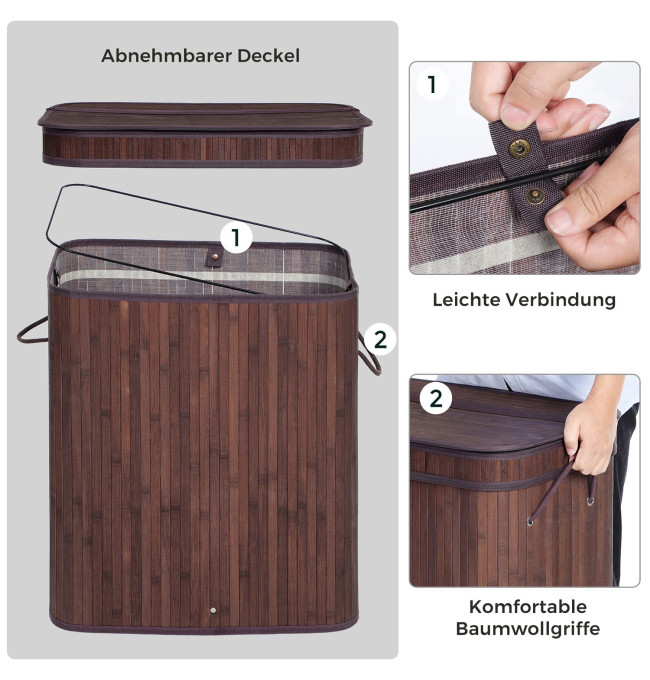 Bambusový koš na prádlo 100L LCB063K02