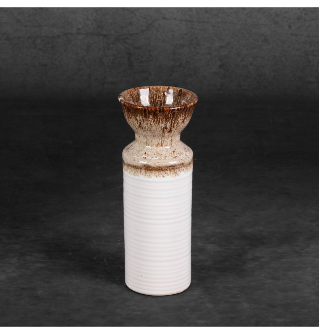 Váza ERINA 05 bílá / hnědá