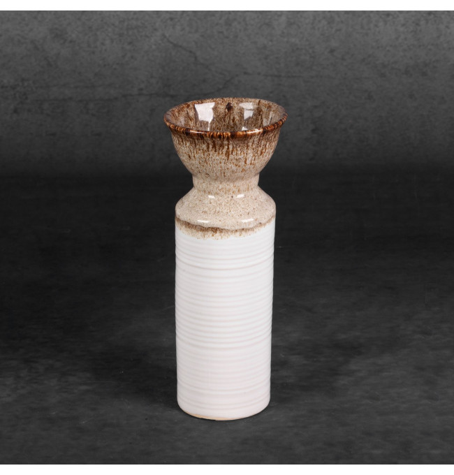 Váza ERINA 06 bílá / hnědá