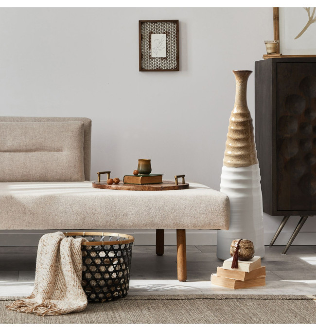 Váza ERINA 06 bílá / hnědá