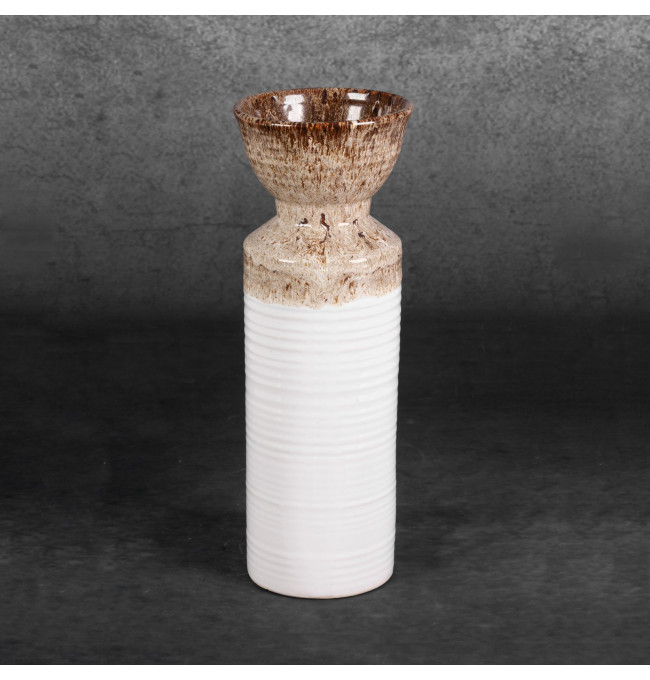 Váza ERINA 07 bílá / hnědá