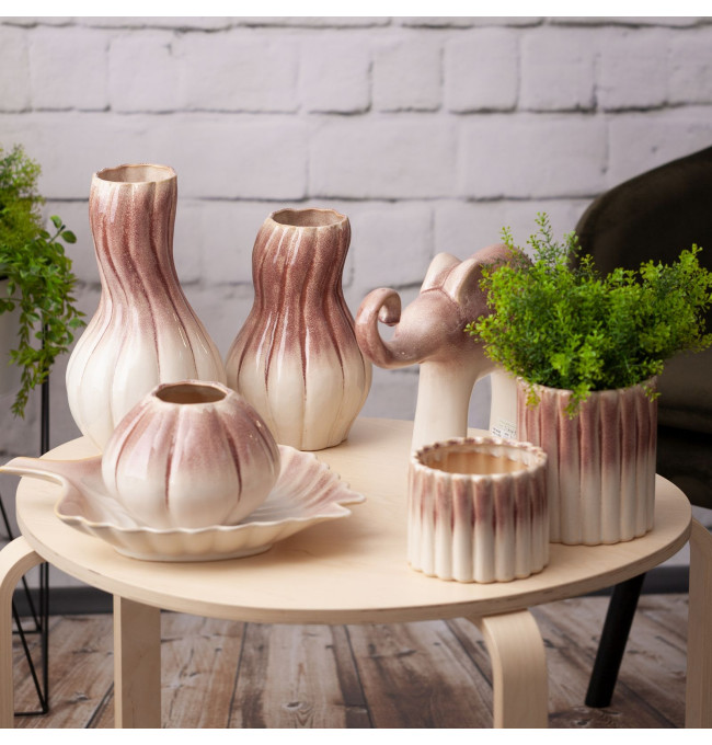 Váza EVITA 02 krémová / růžová