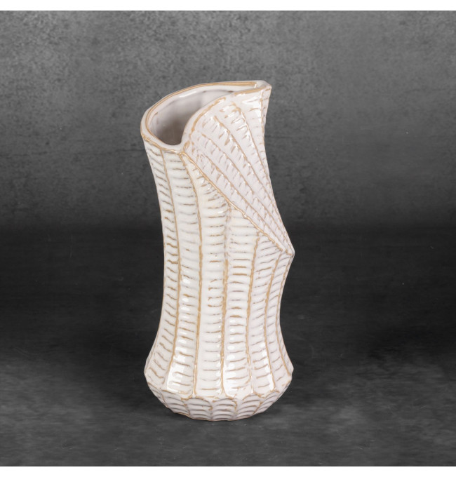 Váza LIZA 01 krémová / zlatá