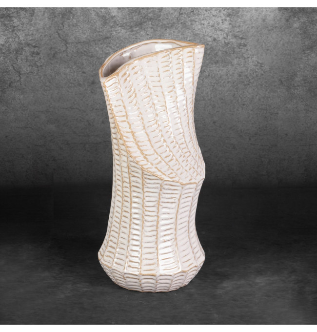 Váza LIZA 02 krémová / zlatá