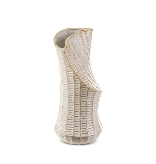 Váza LIZA 02 krémová / zlatá