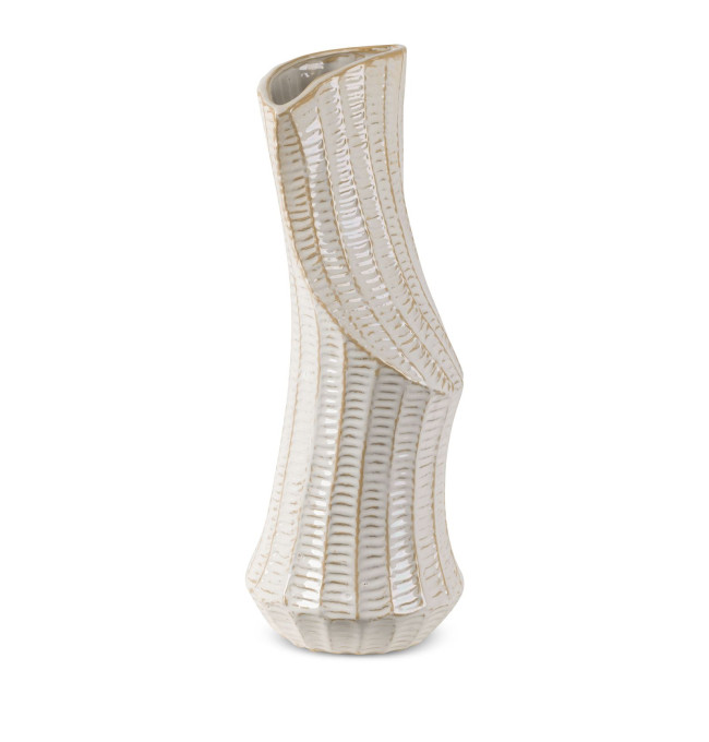 Váza LIZA 03 krémová / zlatá