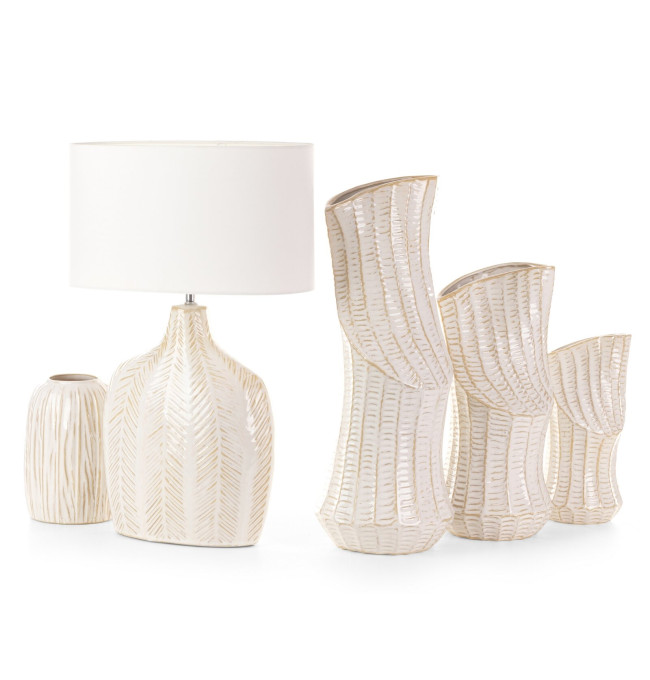 Váza LIZA 04 krémová / zlatá