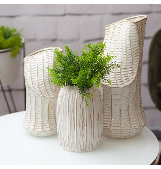 Váza LIZA 04 krémová / zlatá