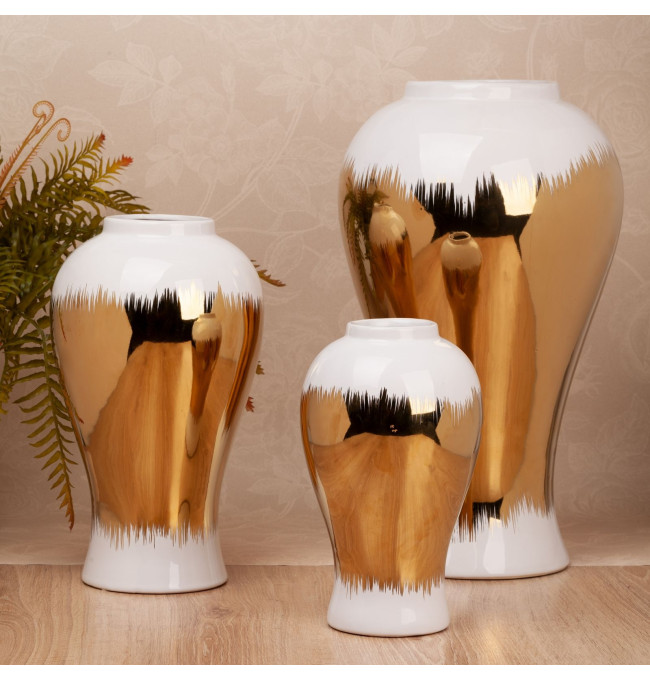 Váza TALA 03 bílá / zlatá