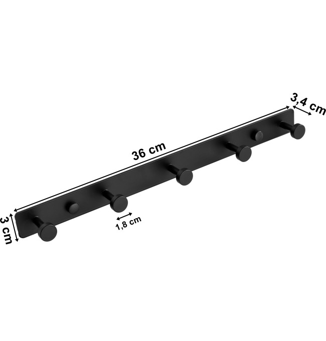 Koupelnový věšák TANGER Loft černý