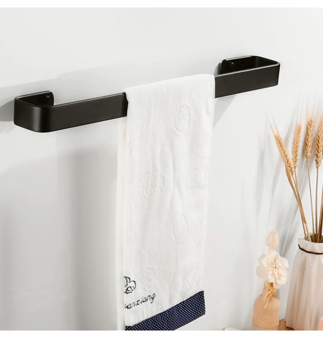 Nástěnný věšák na ručníky KASOS 30 cm černý