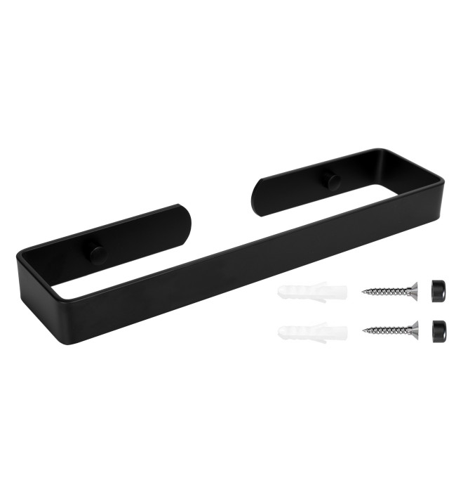 Nástěnný věšák na ručníky KASOS 30 cm černý