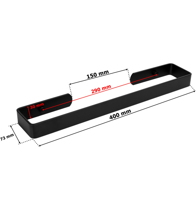 Nástěnný věšák na ručníky KASOS černý