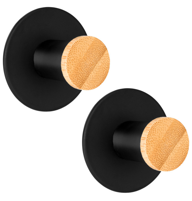 Sada dvou koupelnových věšáků KOVIR černá (2 ks)