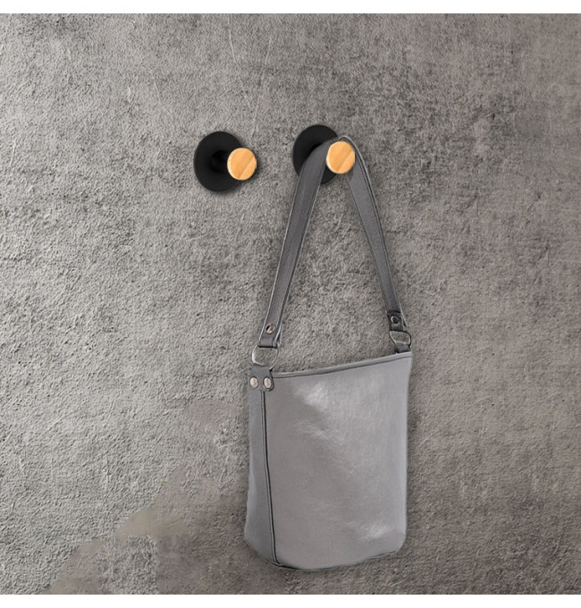 Sada dvou koupelnových věšáků KOVIR černá (2 ks)