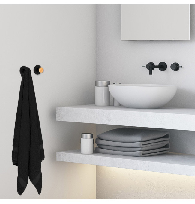 Sada dvou koupelnových věšáků KOVIR černá (2 ks)