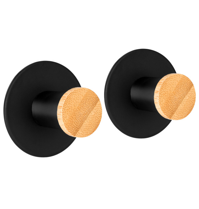 Sada dvou koupelnových věšáků KOVIR černá (2 ks)