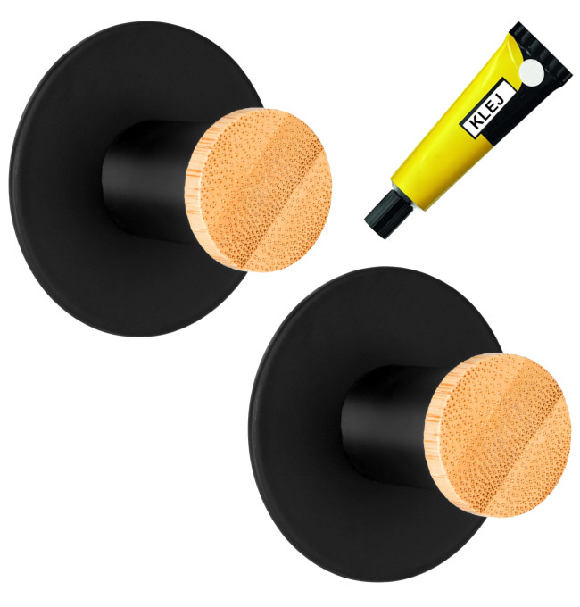 Sada dvou koupelnových věšáků KOVIR černá (2 ks)