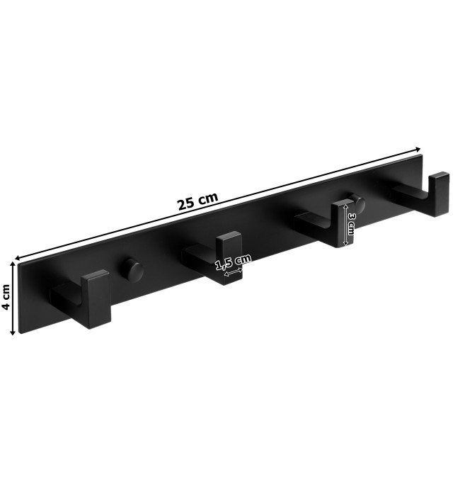 Koupelnový věšák TESSERA černý