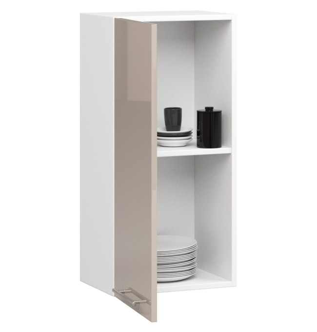 Horní kuchyňská skříňka OLIWIA W 40 H720 bílá / cappuccino, lesk