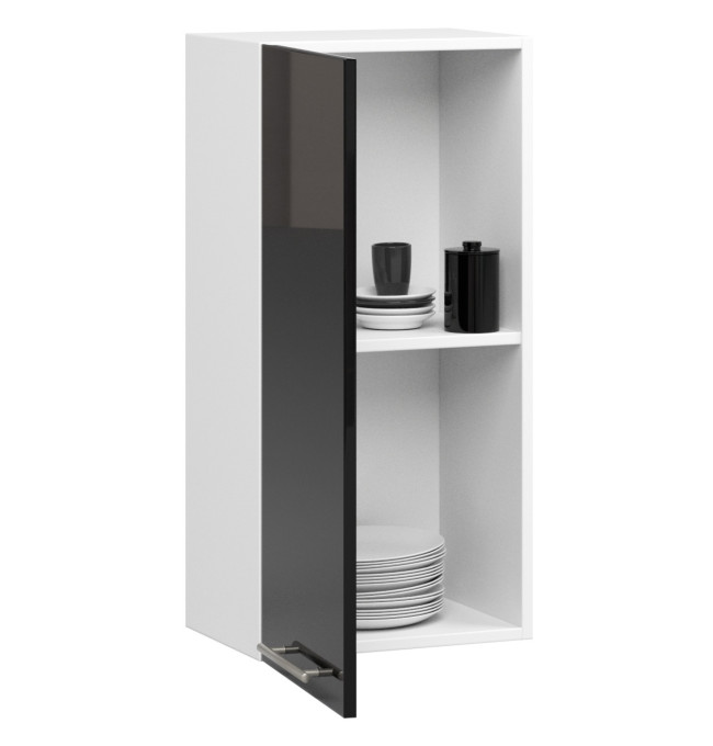 Horní kuchyňská skříňka OLIWIA W 40 H720 bílá / černá, lesk