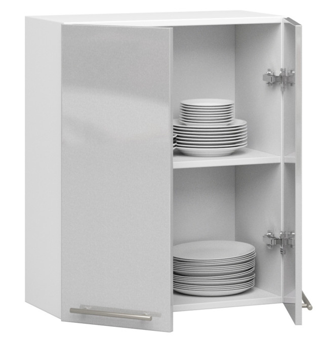 Horní kuchyňská skříňka OLIWIA W 60 H720 bílá / metalická, lesk