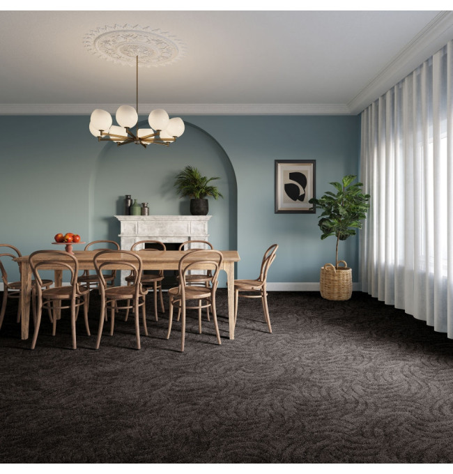 Metrážový koberec WAVES antracitový