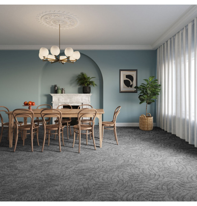 Metrážový koberec WAVES šedý