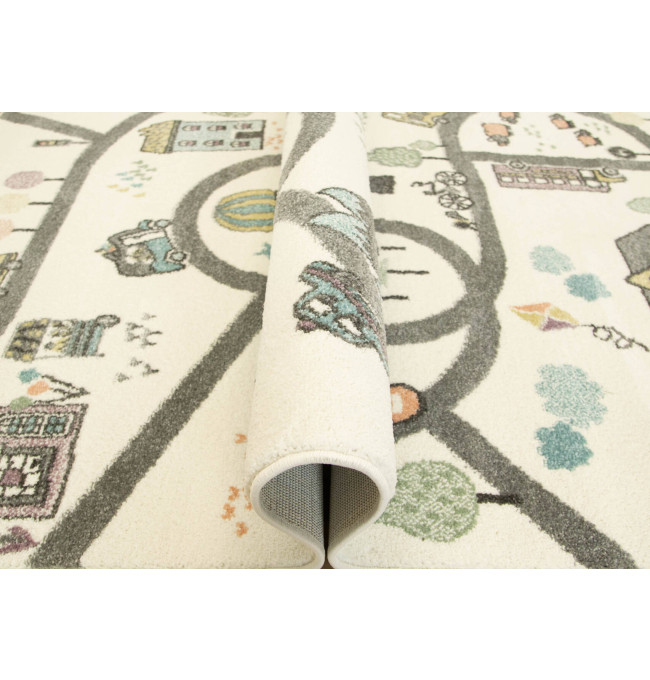 Metrážový koberec Lima 9376A uličky, krémový / světle šedý