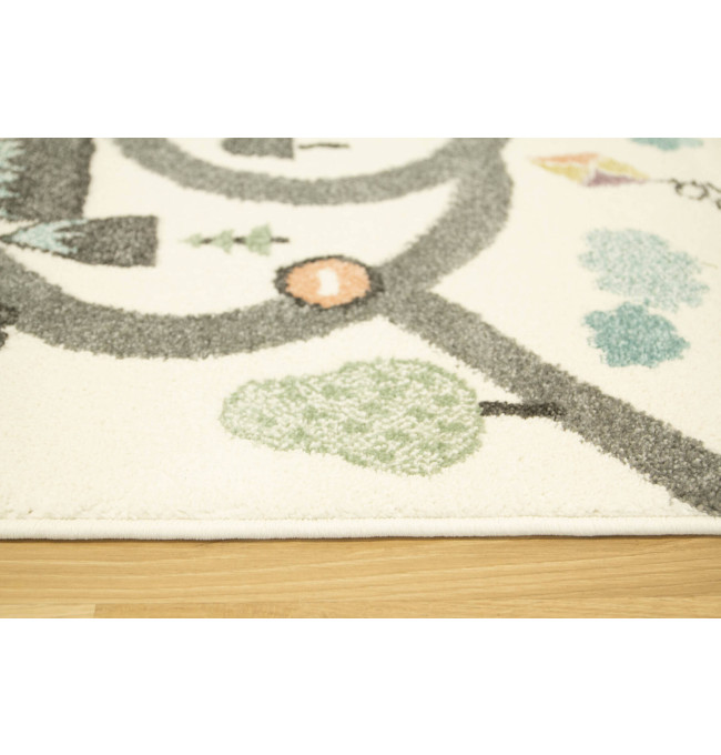 Metrážový koberec Lima 9376A uličky, krémový / světle šedý