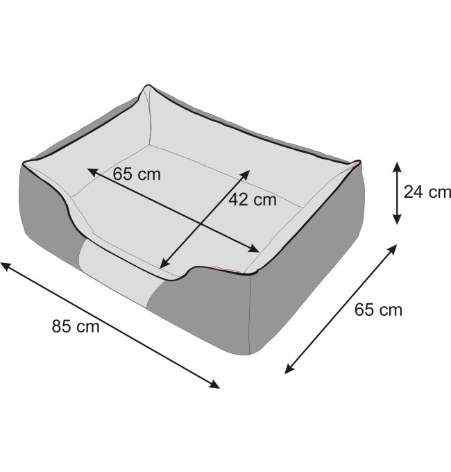 Pelíšek Comfort XL šedý / červený