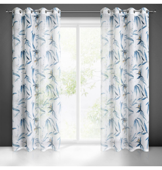 Záclona AIDA bílo-modrá - na průchodkách