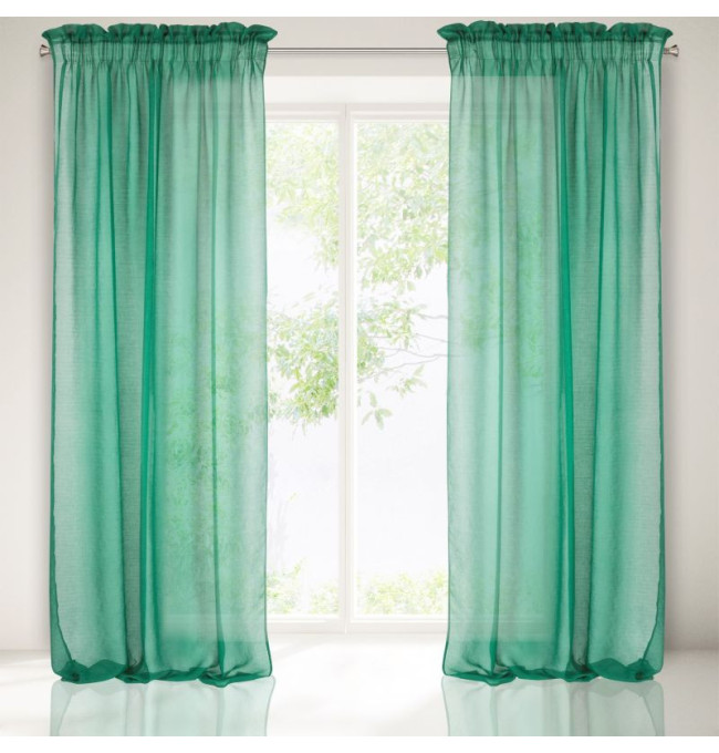 Hotová záclona METIS zelená - s tunelem